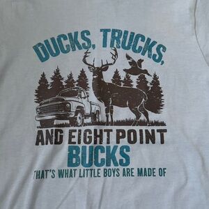 Bella Canvas Kids Short Sleeve Tee - White with Teal and Brown Print